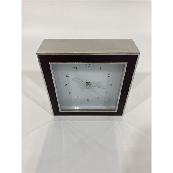 Restoration Hardware Desk Clock Chrome Discontinued Parts Or Repair - Picture 2 of 7